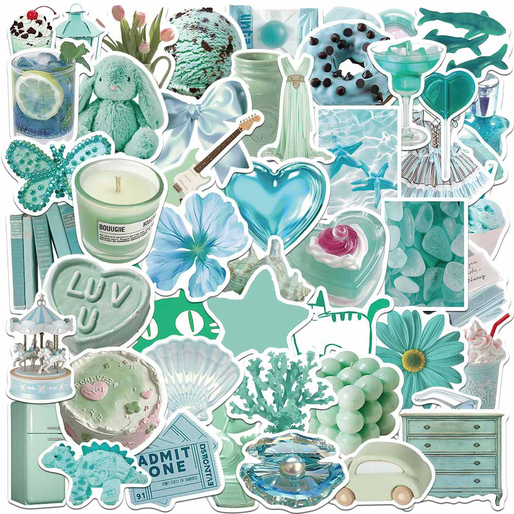 Phone Cases Kids - 10/30/50pcs Cute Mint Green Stickers Ins