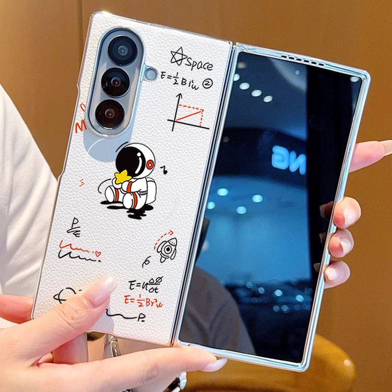 Phone Cases Z Fold 7 - Astronaut Pattern PU Leather Phone Case