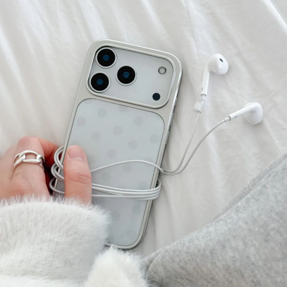 Phone Cases Y2K - Korean Ins Minimalist Blue Polka Dot