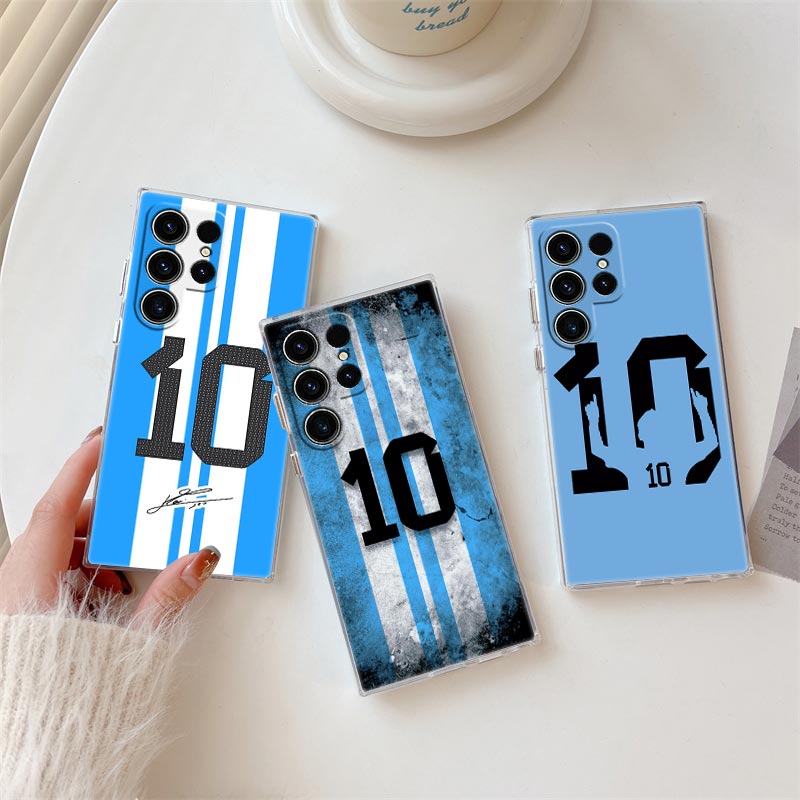 Phone Cases Samsung S24 - Cool Football Number 10 Transparent Case