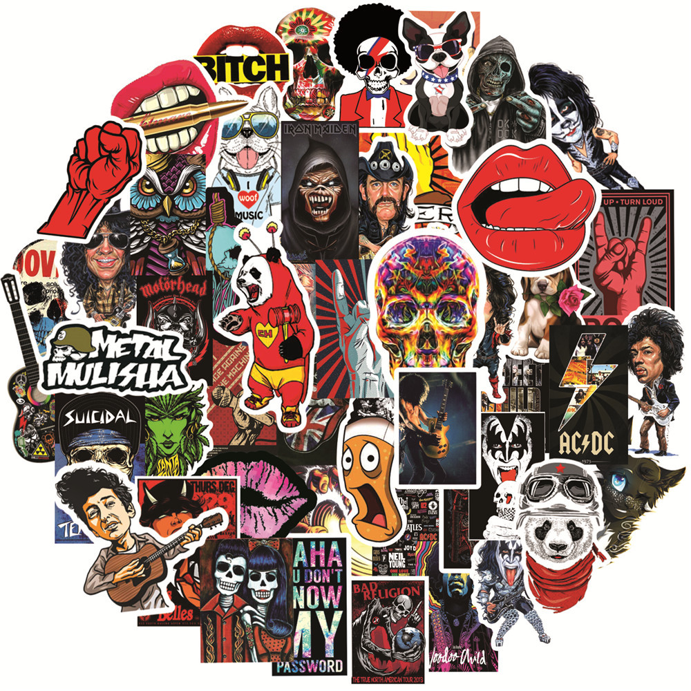 Phone Cases Kids - 50Pcs Vintage Rock Stickers DIY Skateboard