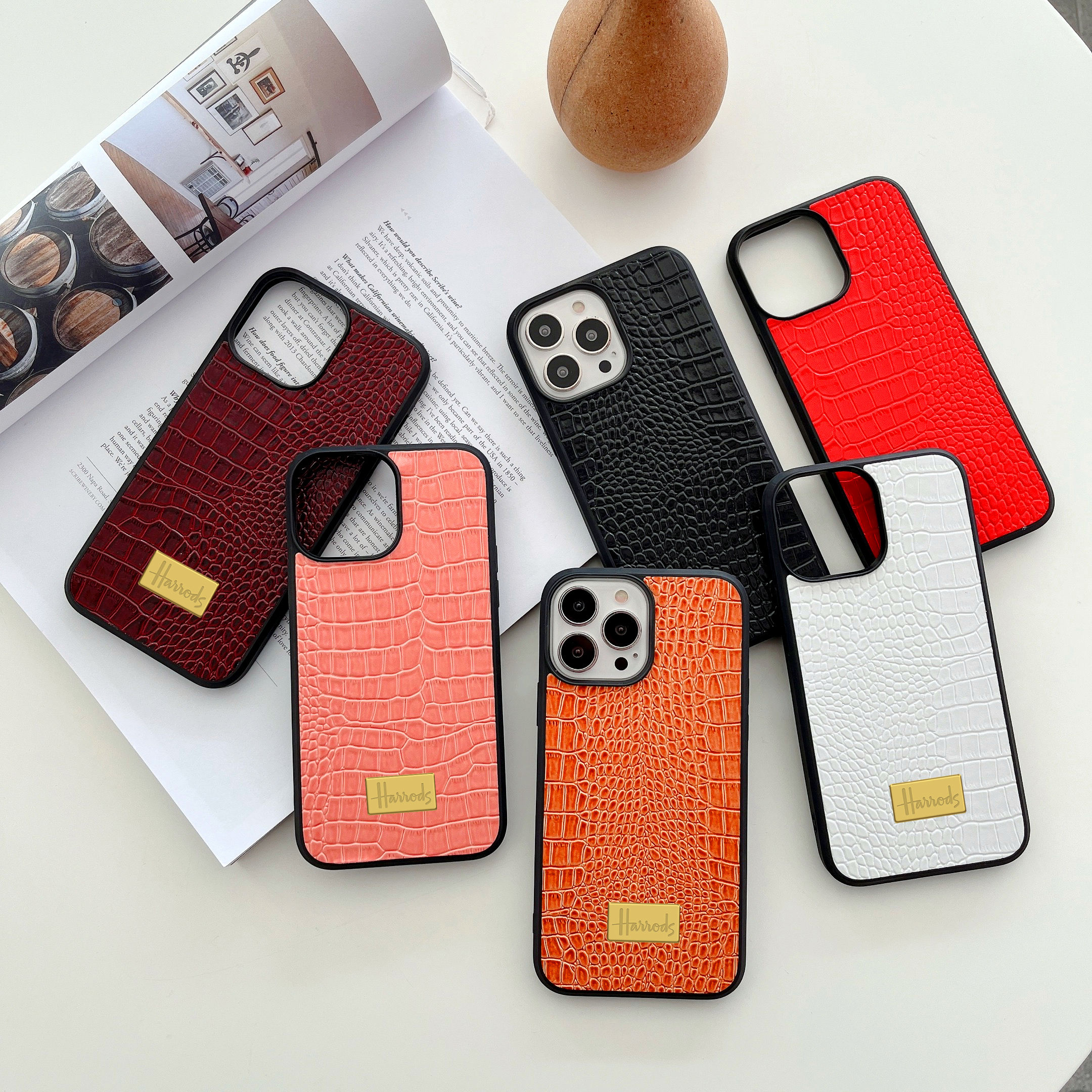 Phone Cases Dior - Luxury business animal PU leather Metal