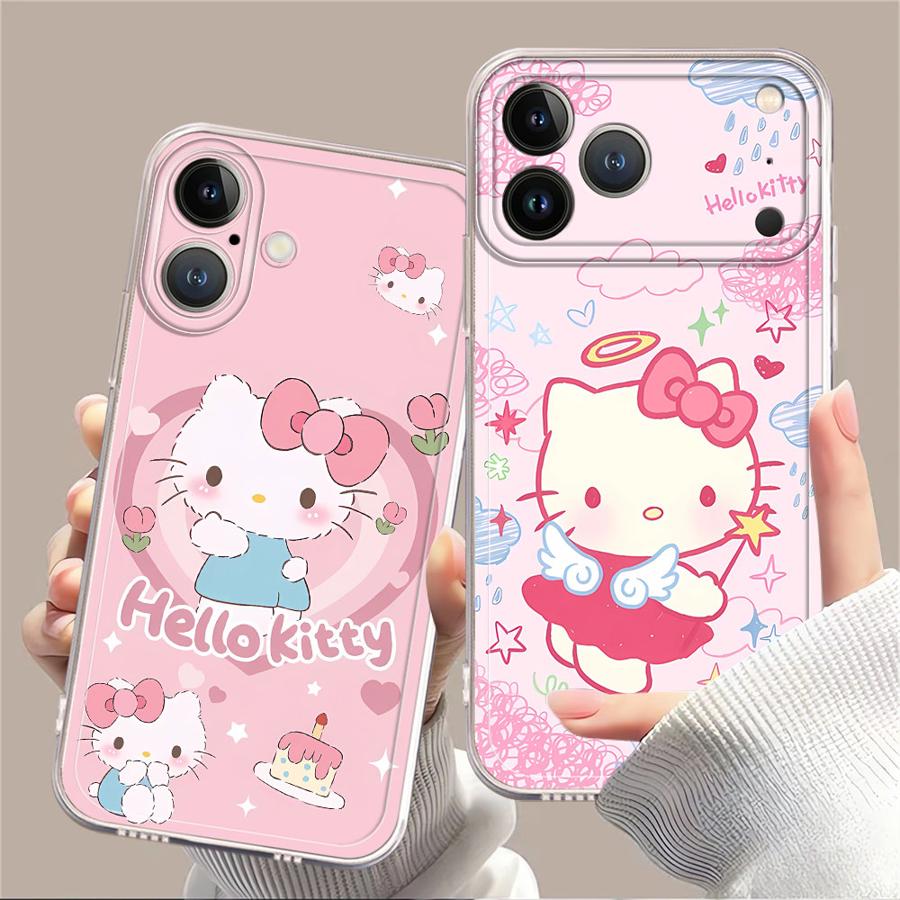 Phone Cases Hello Kitty - Pink Angel Hello Kitty Kuromi Clear
