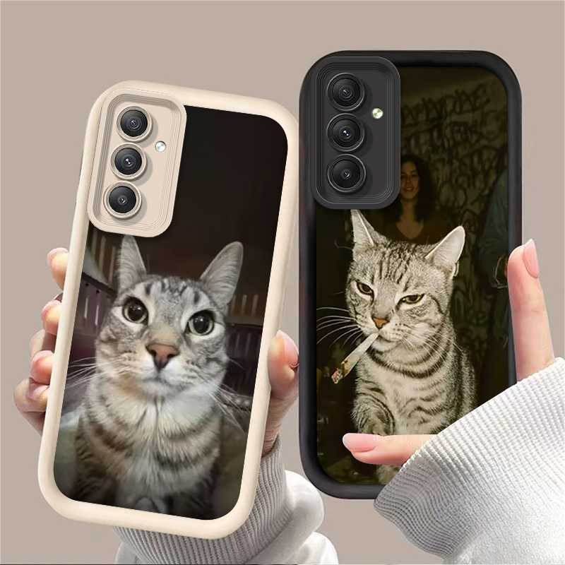 Trendy Cat Smoking Phone Case  - Phone Cases For Samsung A14 recensie en prijs