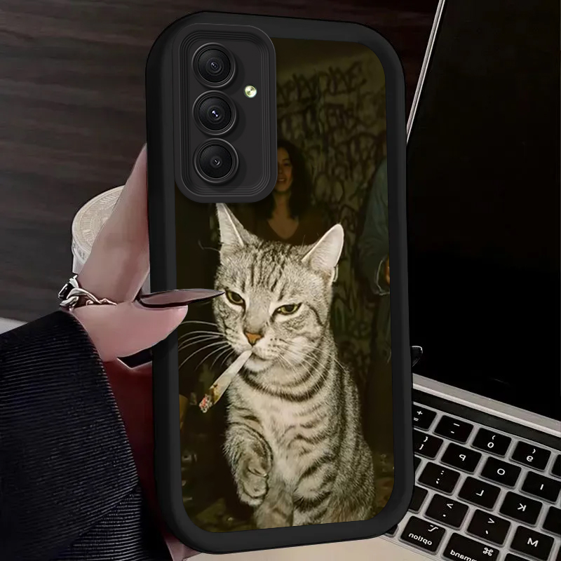 Trendy Cat Smoking Phone Case  - Phone Cases For Samsung A14 recensie en prijs