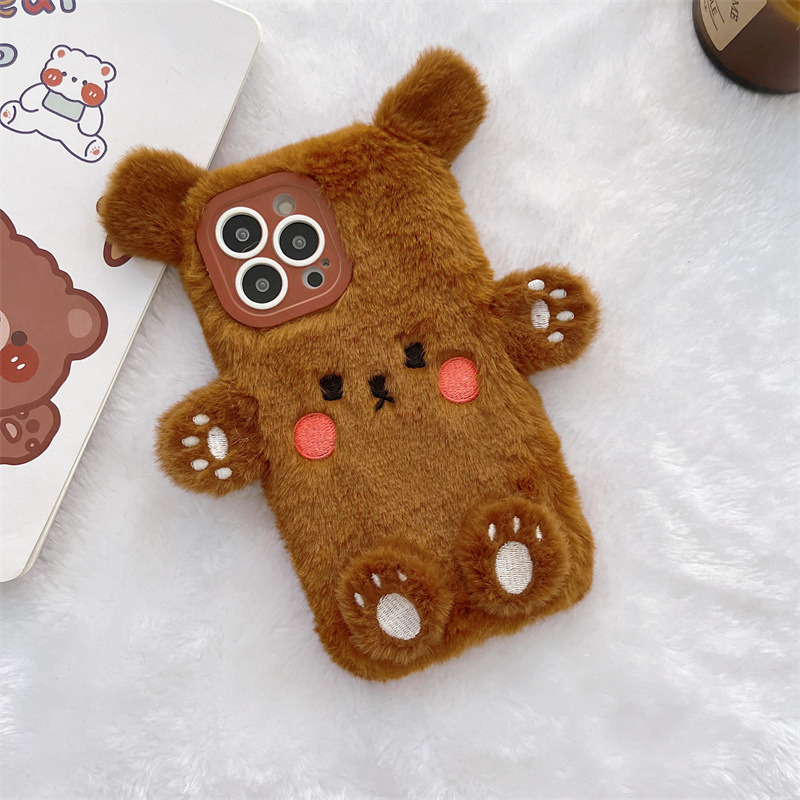 Korean 3D Cartoon Bear Fluffy  - Phone Cases Iphone 13 recensie en prijs