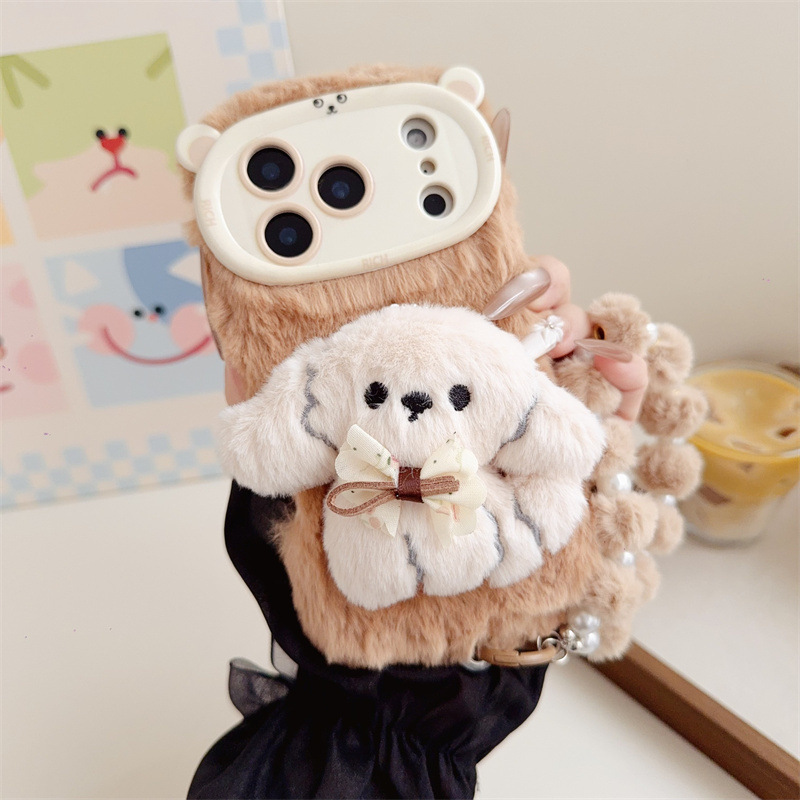 3D Cartoon Bowknot Puppy Warm  - Phone Cases Iphone 13 recensie en prijs