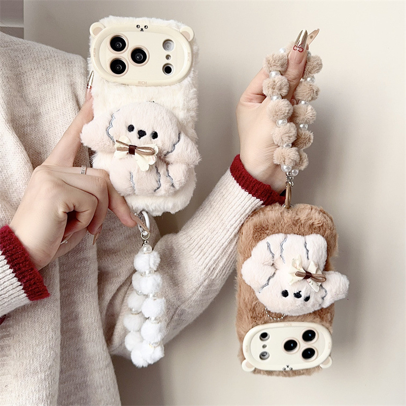 3D Cartoon Bowknot Puppy Warm  - Phone Cases Iphone 13 recensie en prijs