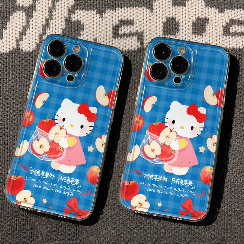 Cute Sanrio Blue Plaid Helloki - Phone Cases Hello Kitty recensie en prijs