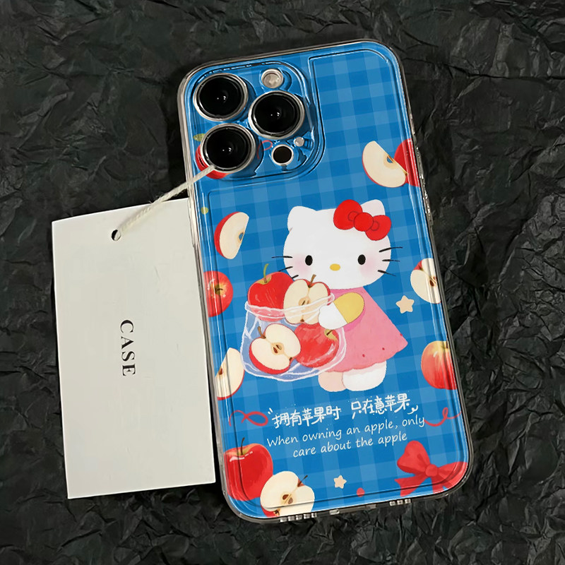 Cute Sanrio Blue Plaid Helloki - Phone Cases Hello Kitty recensie en prijs