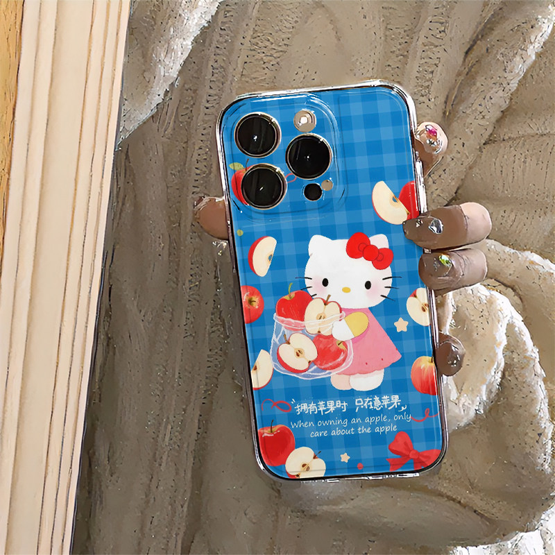 Cute Sanrio Blue Plaid Helloki - Phone Cases Hello Kitty recensie en prijs