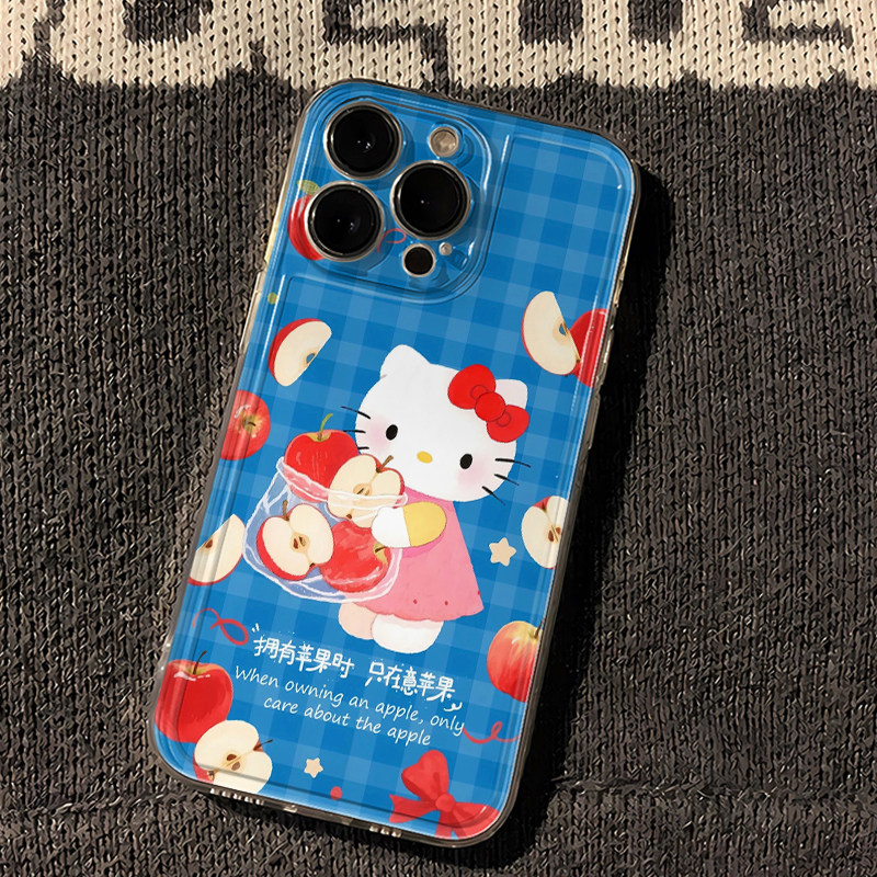 Cute Sanrio Blue Plaid Helloki - Phone Cases Hello Kitty recensie en prijs