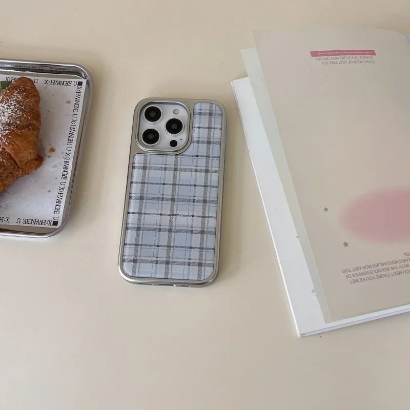 Korean Ins Epoxy Blue Plaid Pa - Phone Cases Y2K recensie en prijs