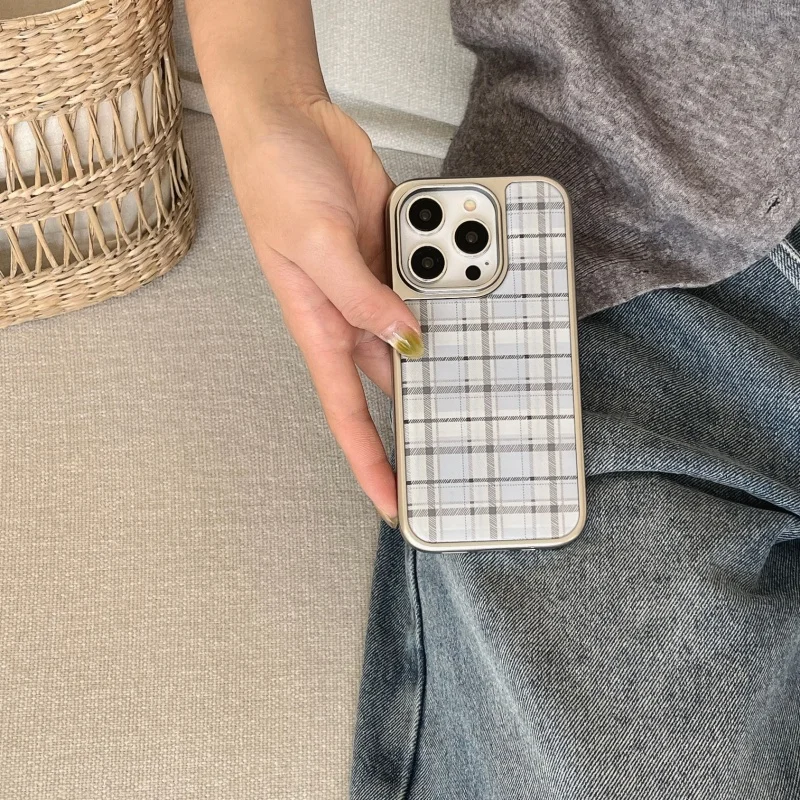 Korean Ins Epoxy Blue Plaid Pa - Phone Cases Y2K recensie en prijs
