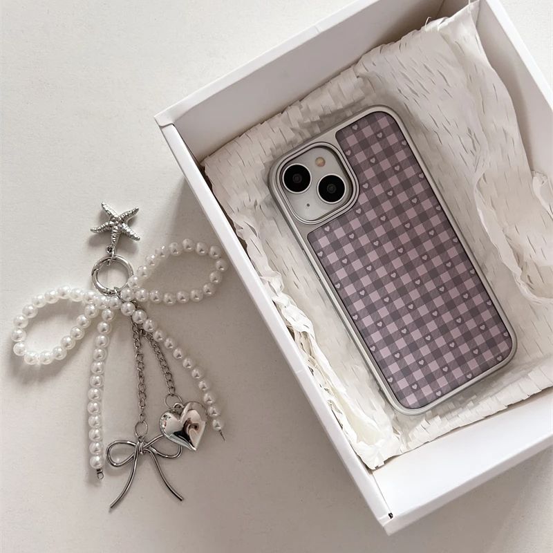 Pink Purple Heart-Shaped Check - Phone Cases Y2K recensie en prijs