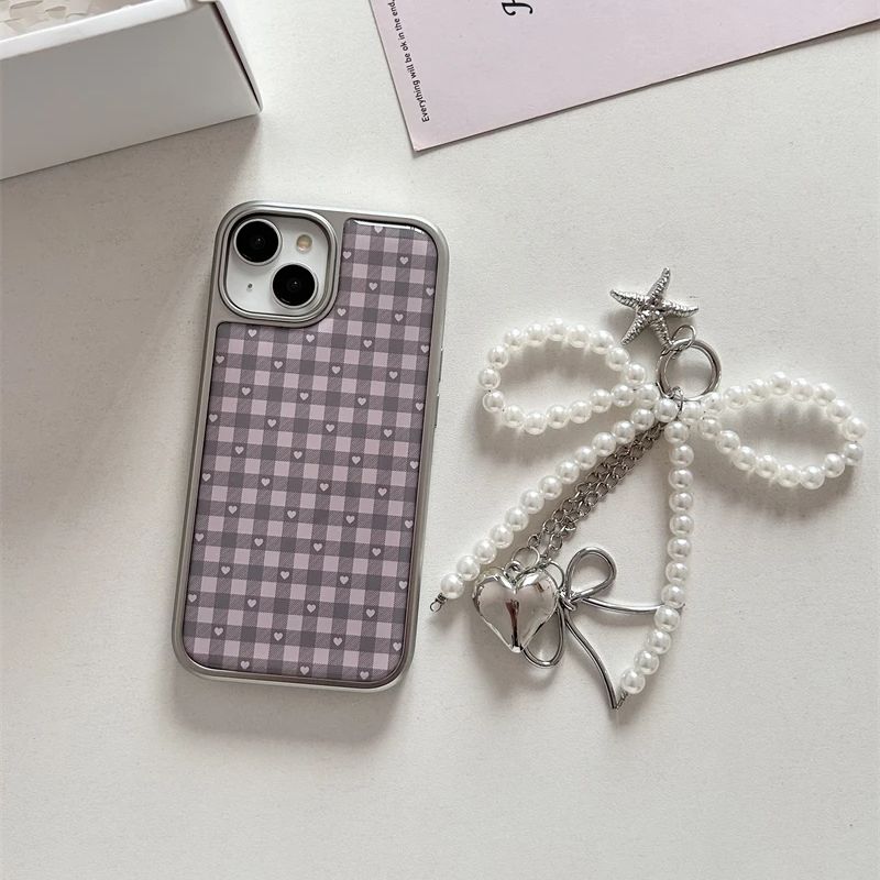 Pink Purple Heart-Shaped Check - Phone Cases Y2K recensie en prijs