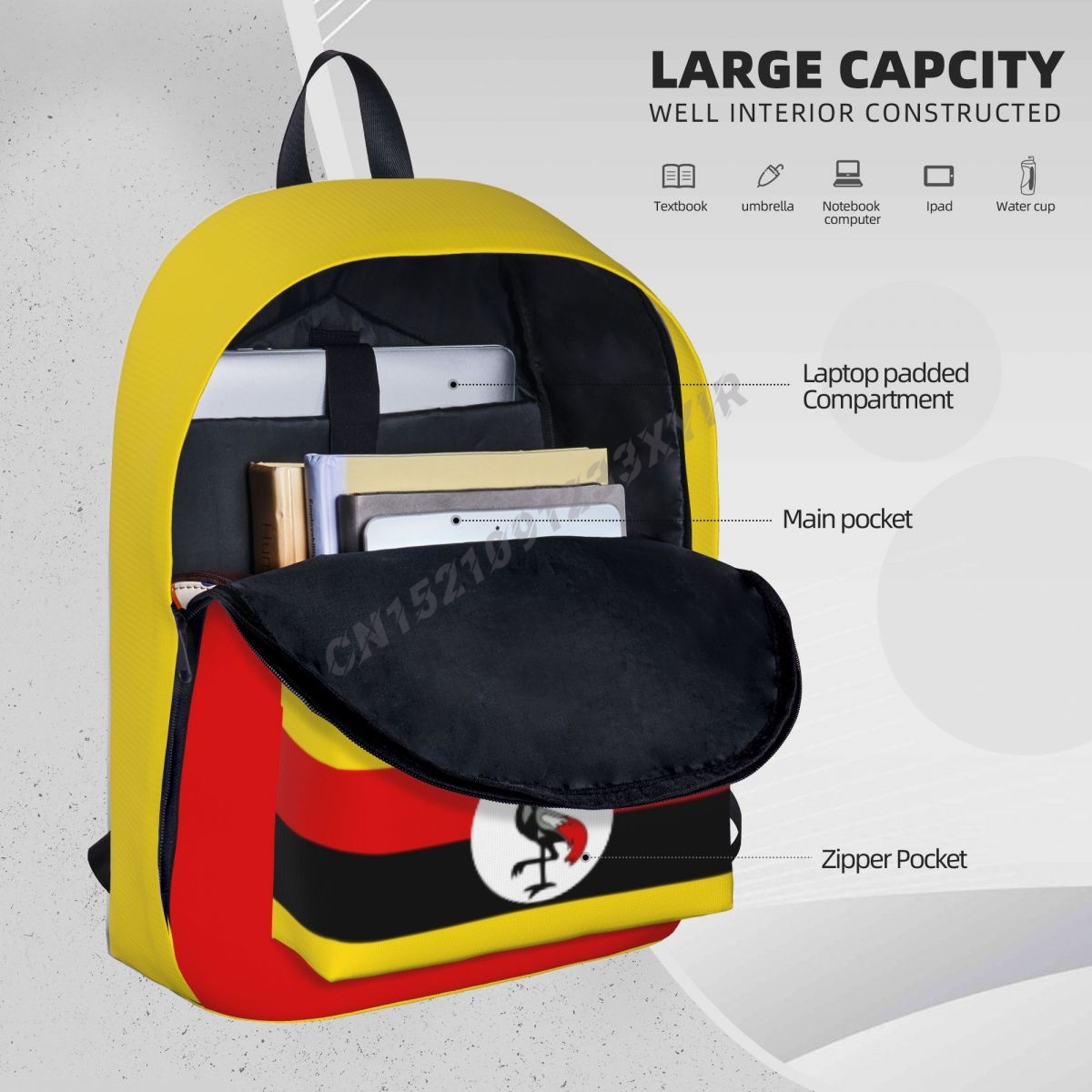 Unisex Backpack Uganda Flag Ug - Phone Cases Uganda recensie en prijs