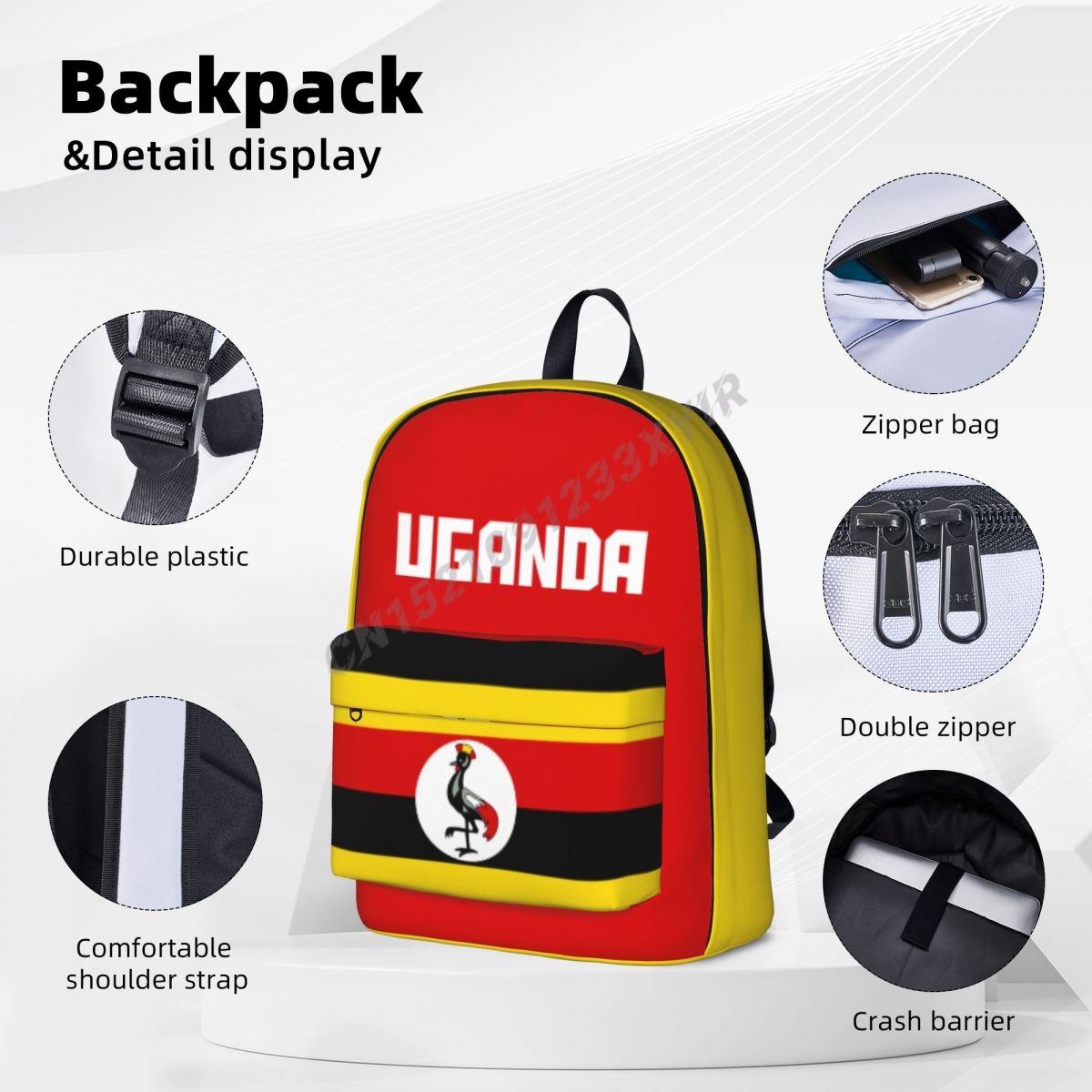 Unisex Backpack Uganda Flag Ug - Phone Cases Uganda recensie en prijs