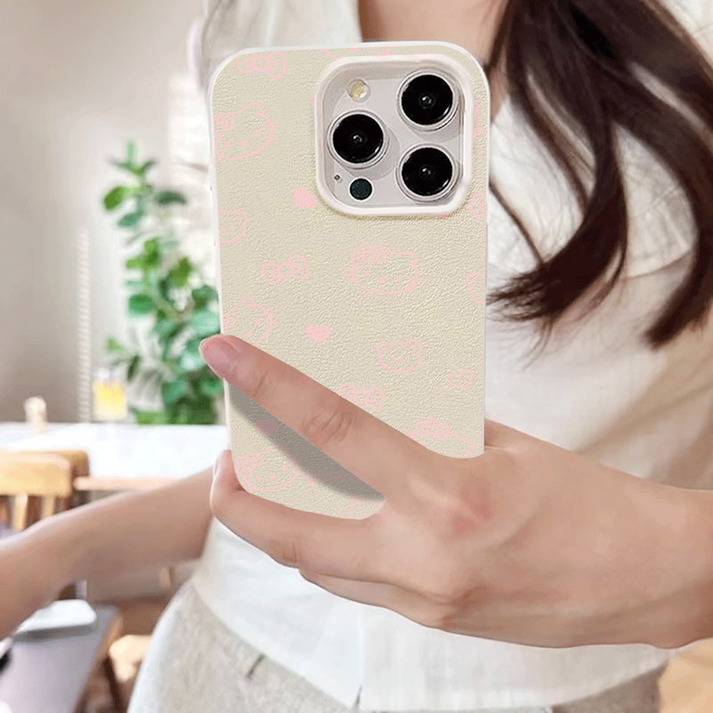 Cute HelloKitty Pink Line Cat  - Phone Cases Hello Kitty recensie en prijs